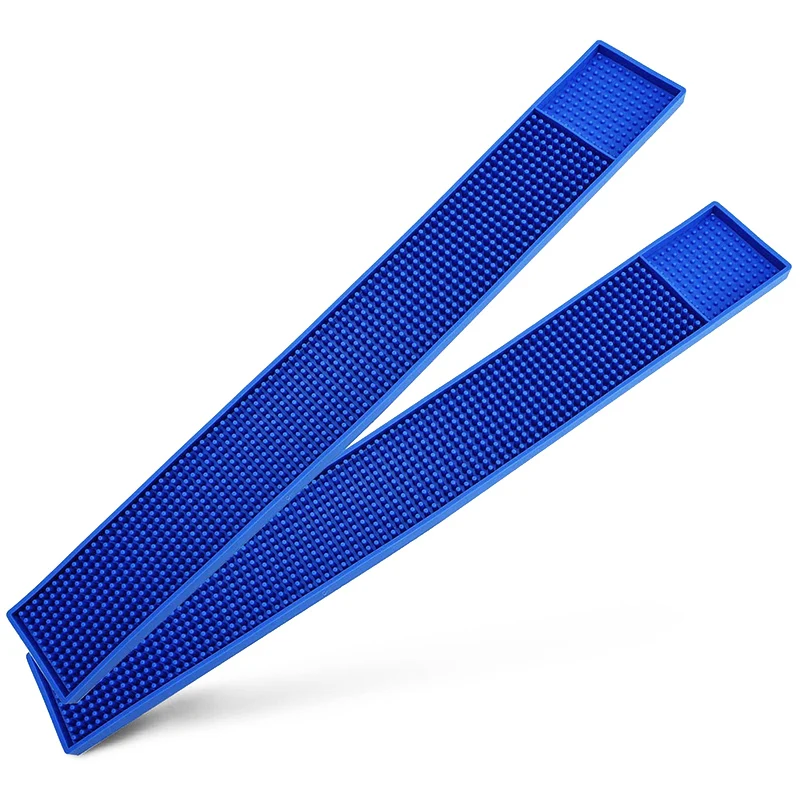 

Rubber PVC Bar Mat Heavy Duty Glware Dish Drying Mat (2 Pcs 60X8cm Blue)
