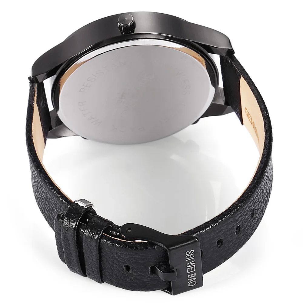 

SHIWEIBAO Fashion Sports Casual Men's Quartz Watch Three Time Leather Strap Gold Men's Wrist Clock Hours Relogio Masculino