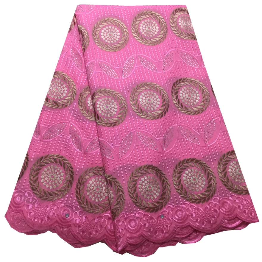 

2019 High Quality Nigeria Dry Lace Fabric Swiss Cotton Lace In Switzerland Embroiderey Design For African Wedding Dress