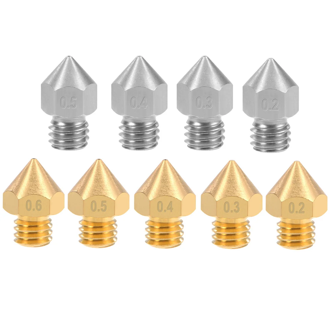 

Головка сопла uxcell для 3D-принтера, 0,2/0,3/0,4/0,5/0,6/1,75 мм, 2-5 шт.