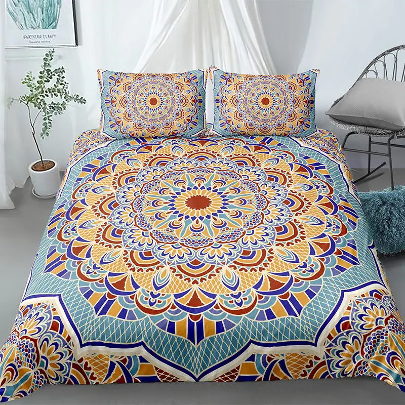 

3D Mandala Bedding Set Luxury Adults Duvet Cover Bohemian Bedspreads Bed Sets with pillowcases Geometric queen Printed comforter