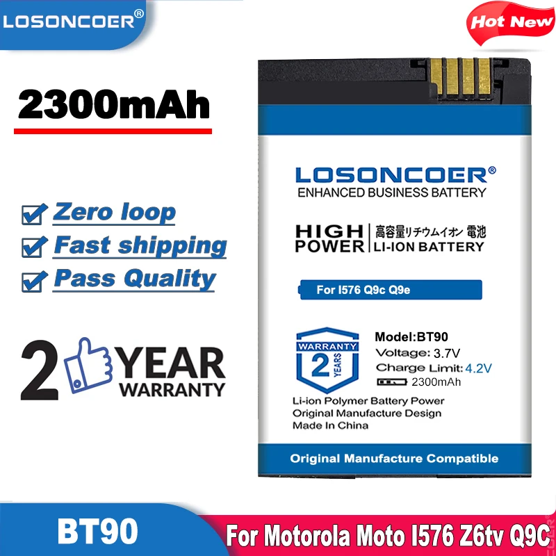 Высококачественный аккумулятор LOSONCOER 2300 мАч BT90 для Motorola Moto I576 Z6tv Q9c SNN5826A SNN5759 SNN5765