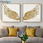 Золотые крылья бабочки креативная живопись холст плакат и печать Большая HD Настенная картина для гостиной модный Декор без рамы
