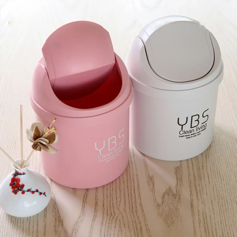 Креативная мини корзина для мусора маленькая настольная с крышкой ведро