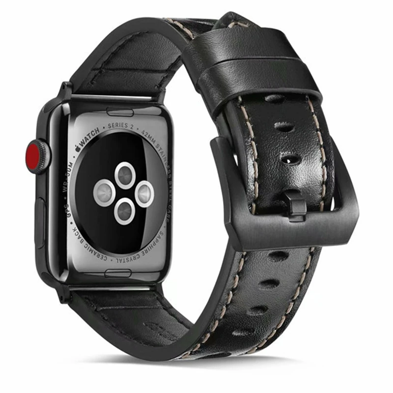 Leather strap for iWatch Apple watch band 44mm 40mm bracelet 42mm 38mm belt apple Watchband series 5 4 3 2 1Wrist correa | Наручные часы