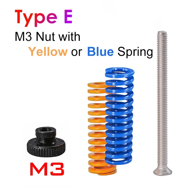 4PCS M3/M4 Screws Nuts Heat Bed Leveling Spring Knob Parts 3D Printers Print Platform  Calibration Accessories images - 6