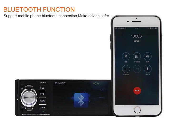1 Din автомобильное радио Bluetooth 4 &quotс 4LED камерой MP4/MP3/MP5 плеер стерео Поддержка TFT SD USB