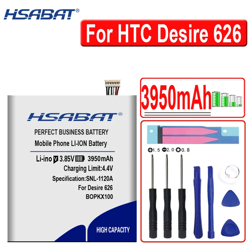 HSABAT 100% новый 3950mAh B0PKX100 BOPKX100 Сменный аккумулятор для HTC Desire 626 D626W D626T 626G 626S D262W D262D A32 |