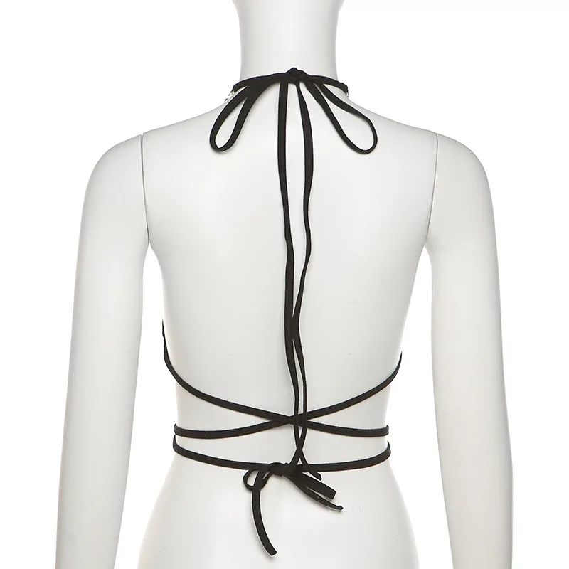 

Women's Sleeveless Spaghetti Strap Tank Top for Fitness Yoga Sports Style Summer Beach Bikini Cami Crop Top LL@17