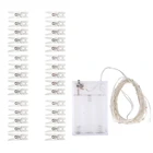 Гирлянда с прищепками для фотографий, 30 светодиодов, на батарейках