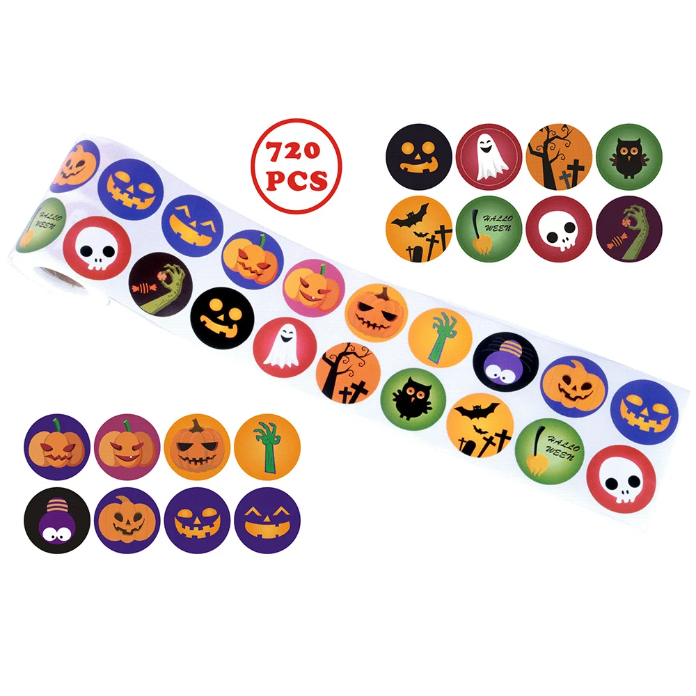 Хэллоуин трюк или лечение стикер s 720 шт./лот серии печать наклейки декоративный