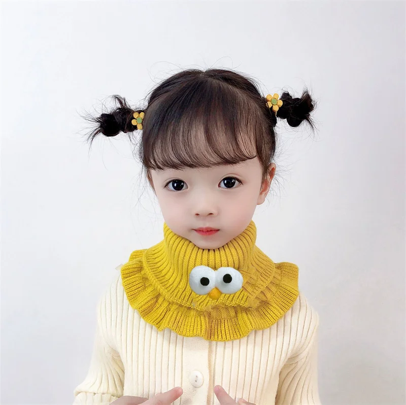 Шарф-кольцо вязаный для девочек с большими глазами зимний теплый однотонный 2022 |