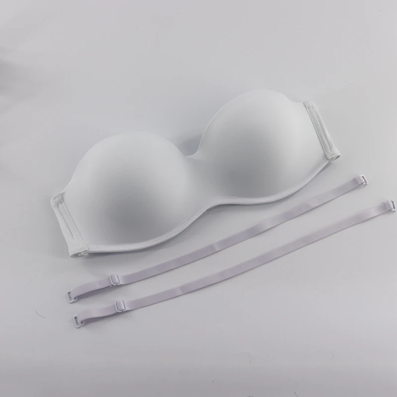 White Beauwear, женские бюстгальтеры без бретелек, пуш-ап, бюстгальтер, сексуальный невидимый бюстгальтер для свадебных платьев, женское нижнее белье, бюстгальтер черного цвета A BC - Цвет: White