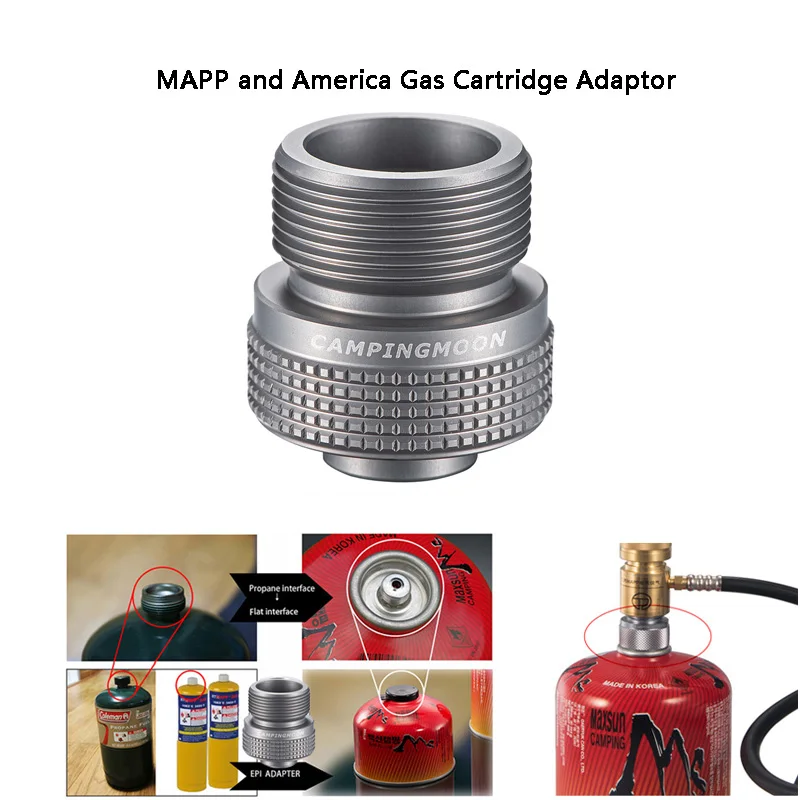 Aluminum Alloy Outdoor Camping  America and MAPP Gas Cylinder Cartridge Transfer Connecter Gas Stove EPI Adapter