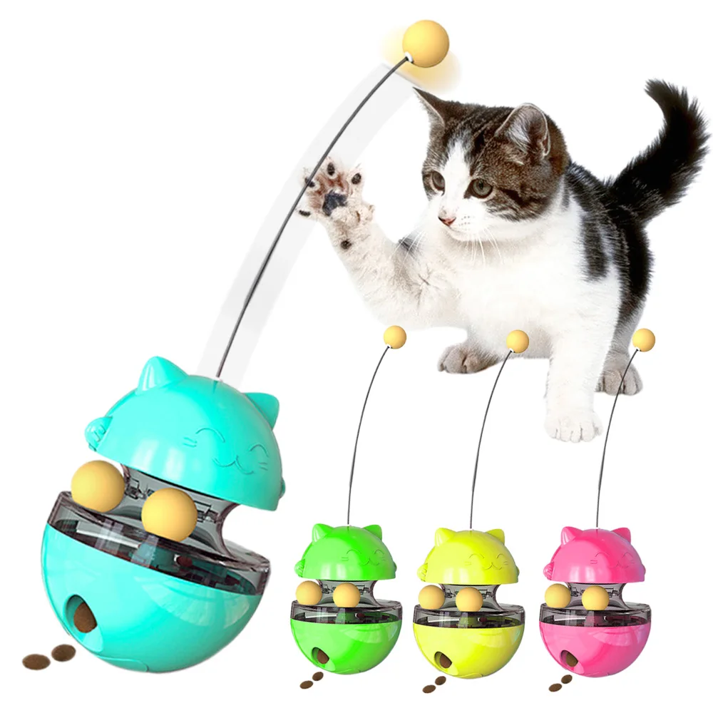 

Cat Toys Interactive Funny Cat Tumbler Toy Food Dispenser Pet Slow Leaking Food Ball IQ Improve Cats Training Toys Pet Supplies