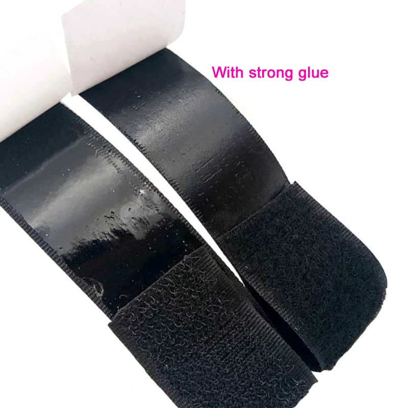 Самоклеящаяся лента для крепления 16/20/25/30/38/50 мм * 1 м, черно-белая лента для крепления на липучке, клейкая нейлоновая лента для крепления klittenbandsluс клеем