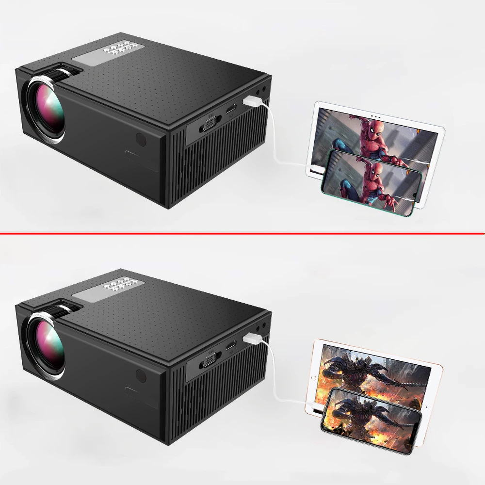 Проектор с ЖК-дисплеем 2800 люмен поддержка 1080P вход несколько портов Портативный