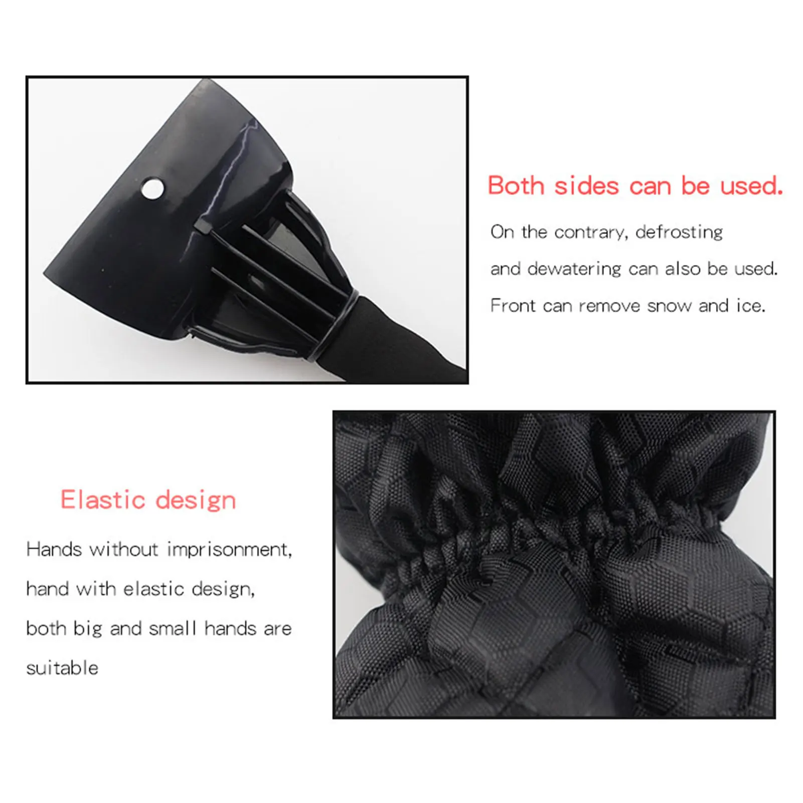

Portable DIY Ice Scraper Warm Mitt with Snow Shovel Brush Car Windshield Window Snow Freeze Remover Scraper Tool Set