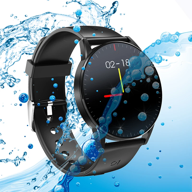 Мужские умные часы IP68 водонепроницаемые с сенсорным экраном пульсометром и