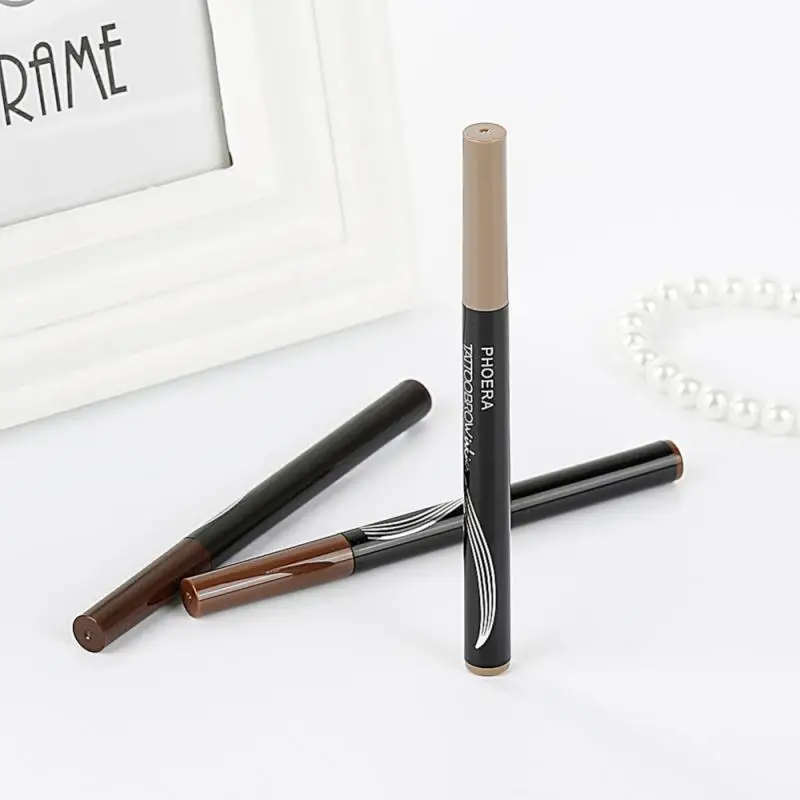 Двухсторонний карандаш для бровей PHOERA Водостойкий татуажа с вилкой и кисточкой