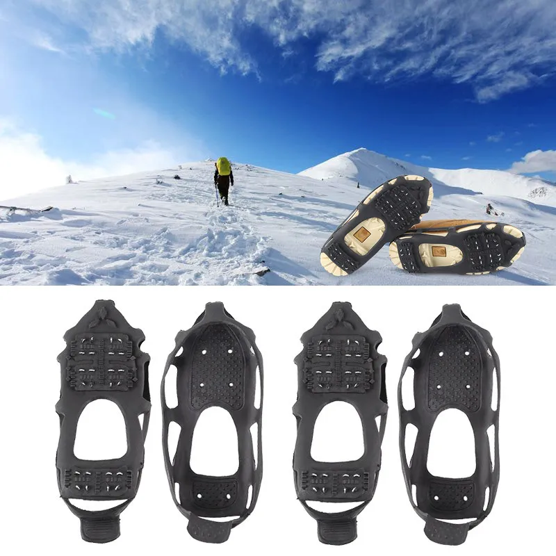 

24 Tooth Crampons Snow Skid Shoe Cover TEP Material Fishing Snow Ice Mountain Climbing Rock Climbing Skid Shoe Cover