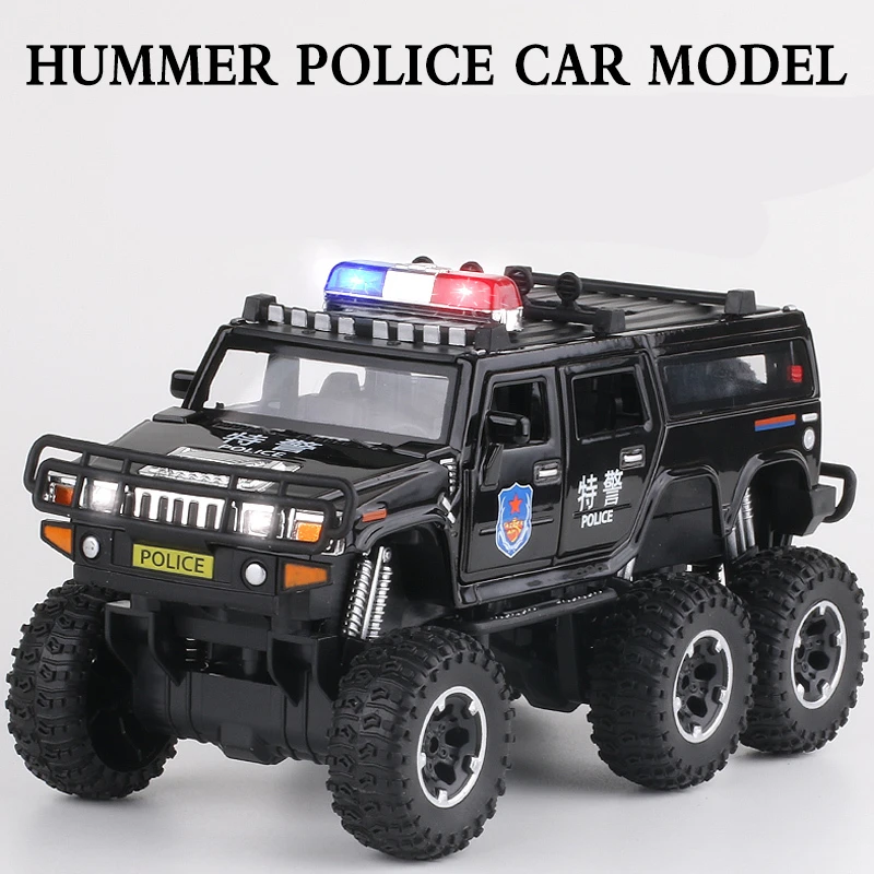 Модель автомобиля из сплава с шинами Hummer H2 6*6 модель литая металлическая игрушка