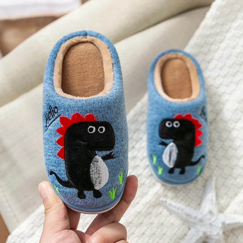Детская Хлопковая обувь детские домашние тапочки для мальчиков и девочек