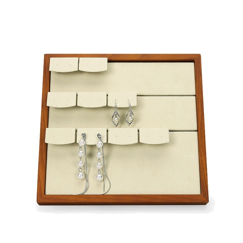 

2Pcs Earring Display Stand, Jewelry Stand, Solid Wooden Props Earring Stand, Vertical Stand Display Tray