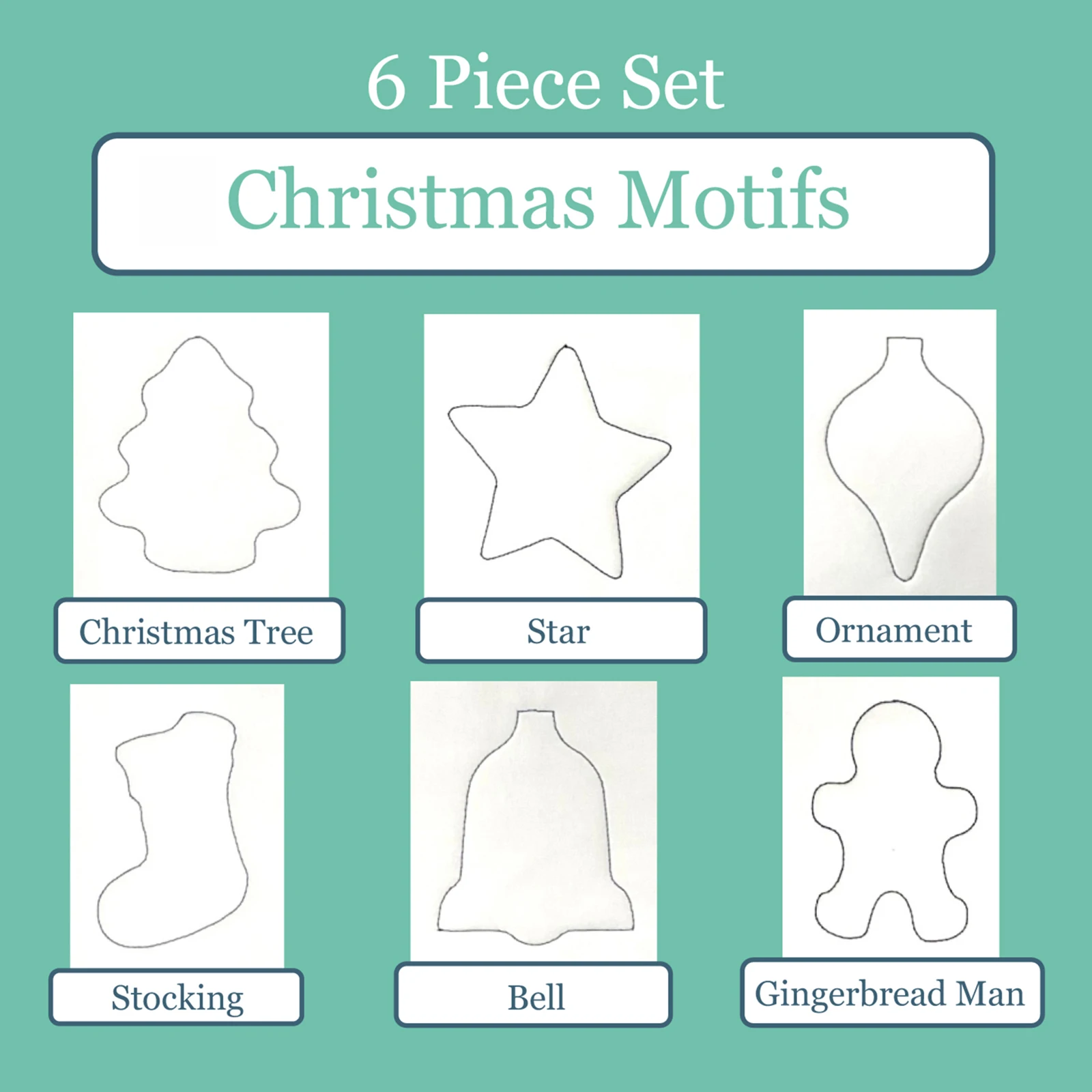6pcs Christmas Motif Templates Sewing Ruler Multifunction Translucent Fabric Cut Mould Tool | Дом и сад