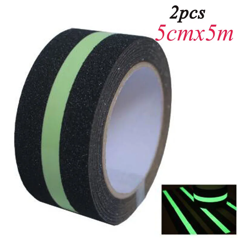 5cmx5m(2pcs) 2ps 5cmx5m Reflective Warning Tape Danger Caution Barrier Remind Work Safety Protection Adhesive Tapes Marked Stairs Floor DJD01 - Цвет: 5cmx5m(2pcs)