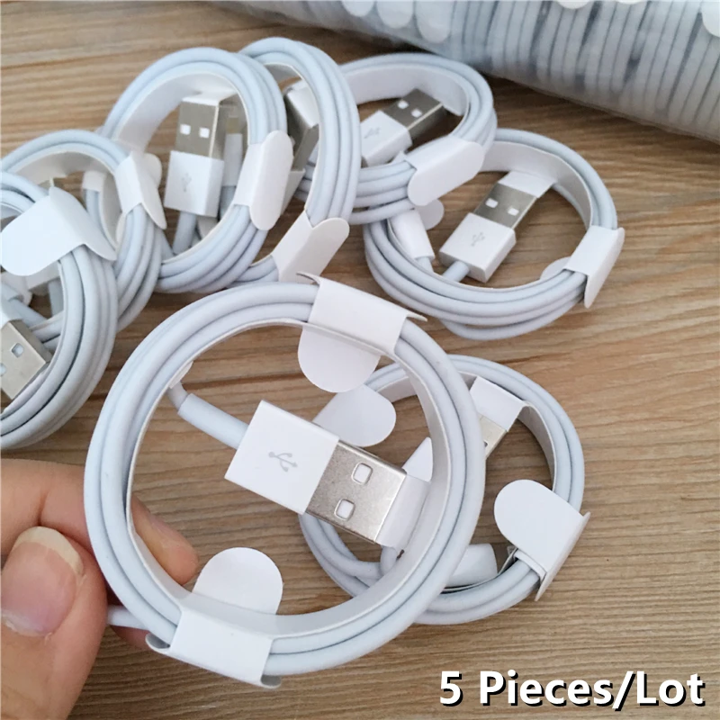 5 шт./лот 1 м TPE кабель для зарядки iPhone 12 Pro iPad 6S 6 7 8 плюс 11 XS Max X XR SE 5S 5C синхронизации