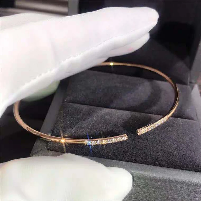 

Woman bracelet 925 Sterling silver Jewelry Zircon fashion Silverware Opening accessorie Golden silver Rose gold Valentine's gift