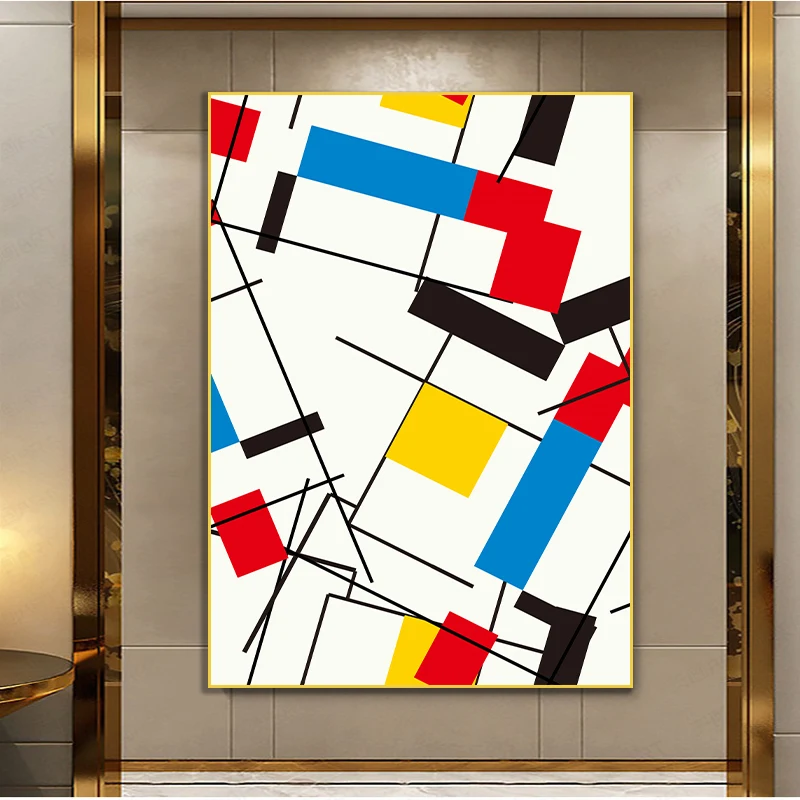Абстрактная живопись изображение в клетку от Piet Cornelies Mondrian Современная Картина