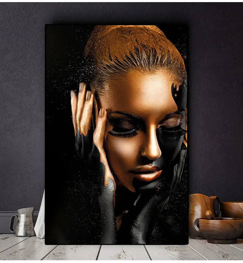 Картина на стену в скандинавском стиле для гостиной Черное золото Африканское