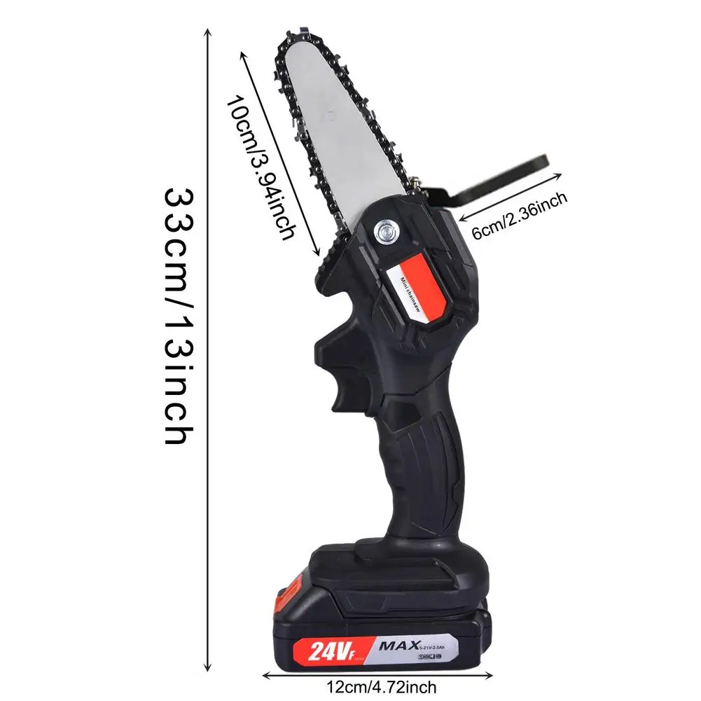 

Mini Electric Chainsaw Cordless Handheld Pruning Saw Lithium Battery Wood Cutter Portable Home Garden Logging Power Tool 24V
