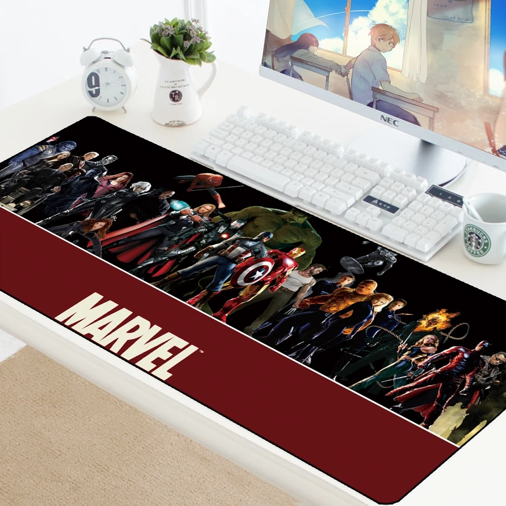 С логотипом комиксов Marvel коврик для мышки в стиле аниме компьютерный игровой коврик для мыши Клавиатура геймер ноутбук мультфильм коврик стол с мышкой PC Большой стол защита