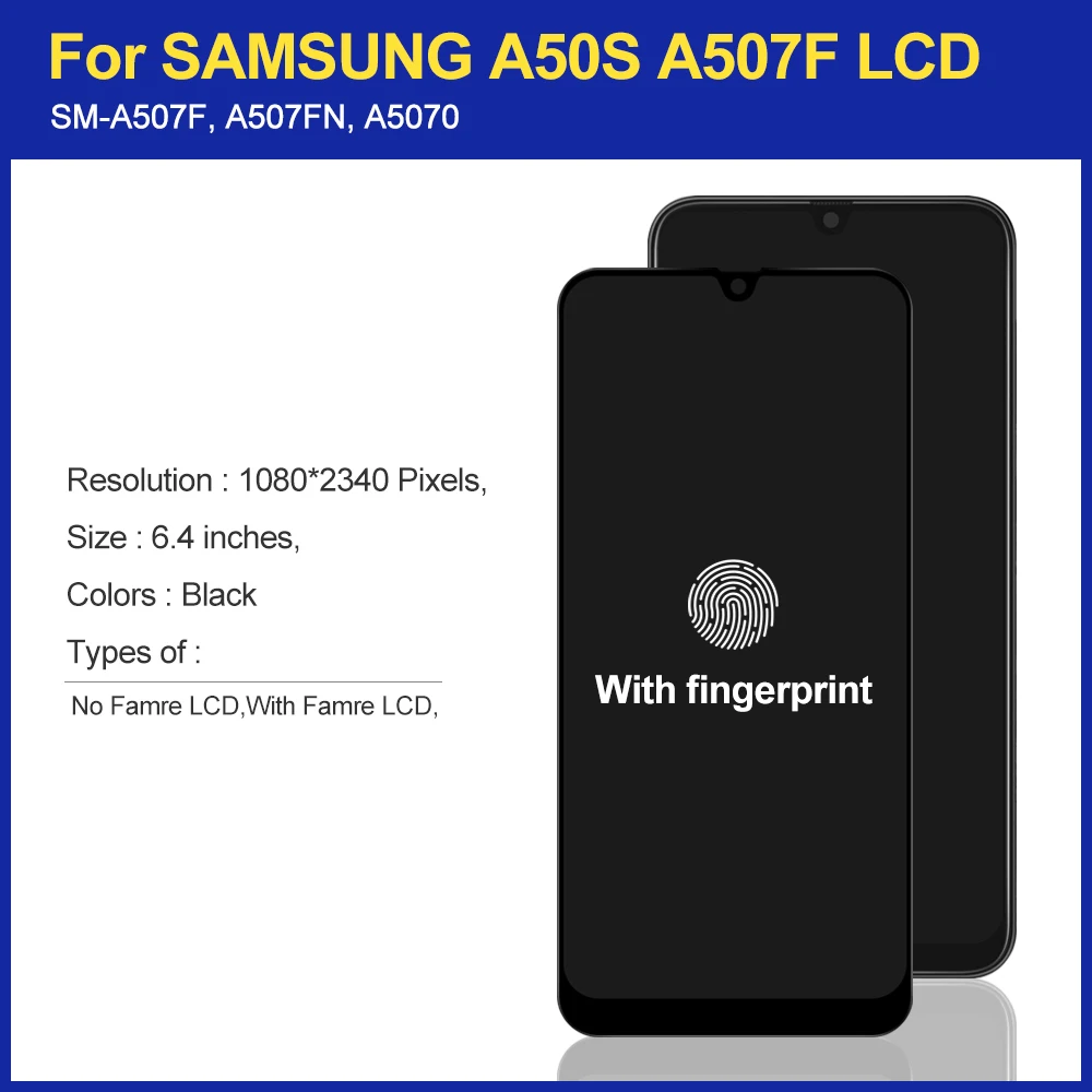 Сменный ЖК экран для Samsung Galaxy A50s A50S 2019 A507 A507F A507FD|Экраны мобильных телефонов| |