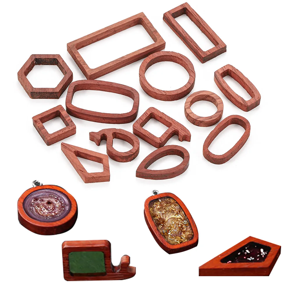 

13 стиль сандалового дерева рамка эпоксидная смола, форма, кристалл эпоксидный клей смола Форма полые основа Подвески кулон ювелирные издел...