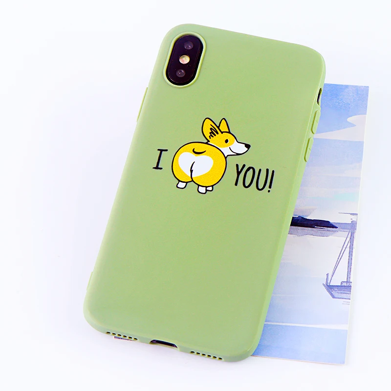 8642-khaki Чехол для телефона Corgi s для iPhone Pro 6s 7 8 11 Plus X XS чехол для MAX XR забавная Милая собачья попка Мягкие силиконовые приспособленные аксессуары для задней крышки - Цвет: 8642-khaki