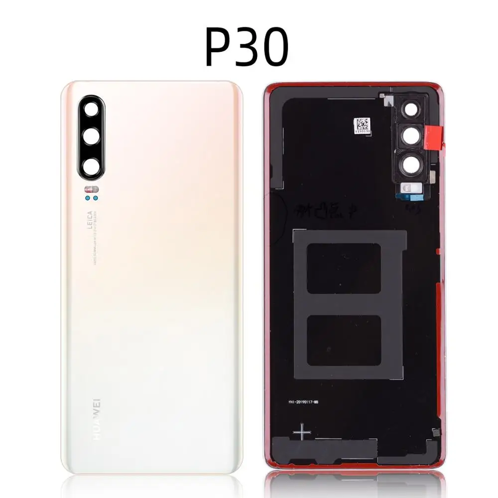 Стеклянный задний корпус двери для huawei P30 задняя крышка с клейкой лентой для huawei P30 крышка батареи запасные части Sky - Цвет: Pearl White