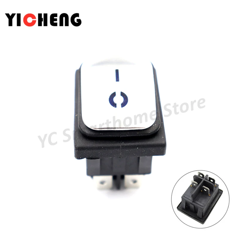 

KCD4Stainless steel surface DPST with light waterproof switch high power high current rocker 4 feet red yellow blue 12V 24V 220V