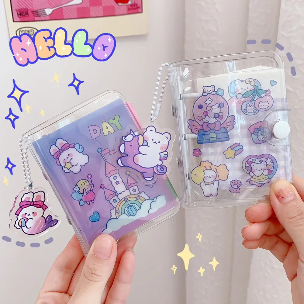 

MINKYS Cute Mini Pocket 3 Ring Diary Notebook Binder Journals Bullet Agenda Planner Birthday Gift Korea School Stationery