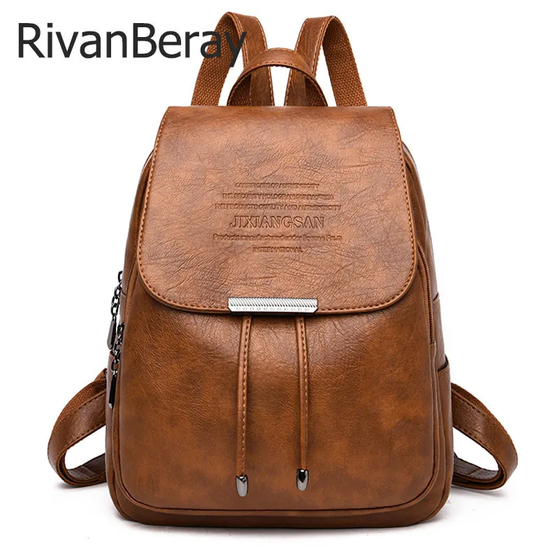 Новые высококачественные кожаные женские рюкзаки модная школьная сумка на плечо