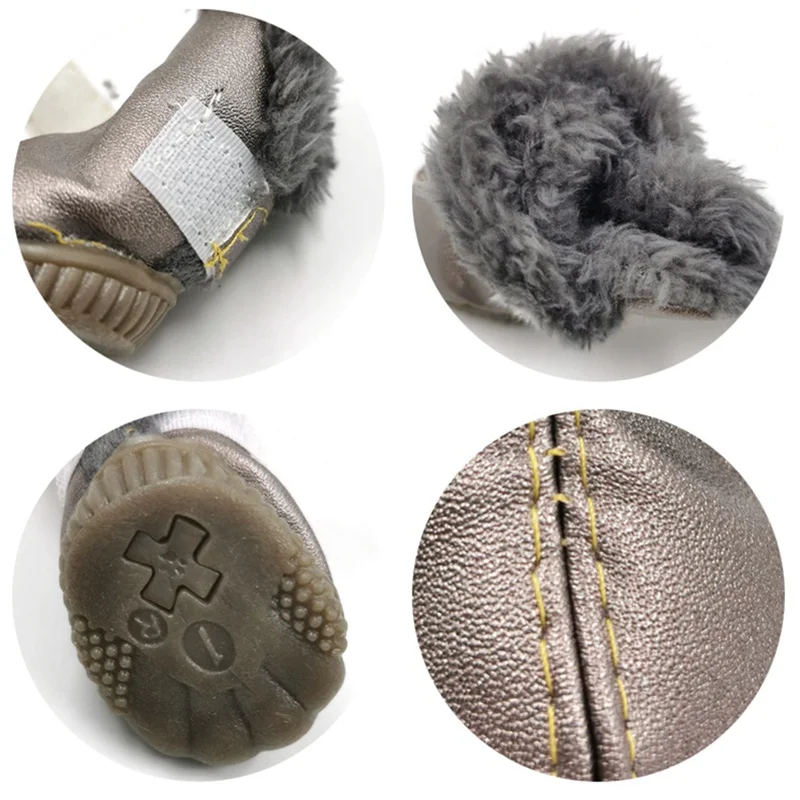 

4pcs/lot Pet Dog Shoes Waterproof Winter Anti-slip Rain Boots Footwear Thick Warm Small Cats Dogs Warm Paw Protector Boots