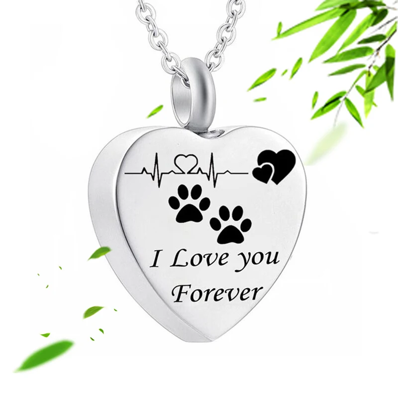 Кремационные украшения электрокардиограмма урна ожерелье для праха I Love you Forever круглый памятный кулон для женщин