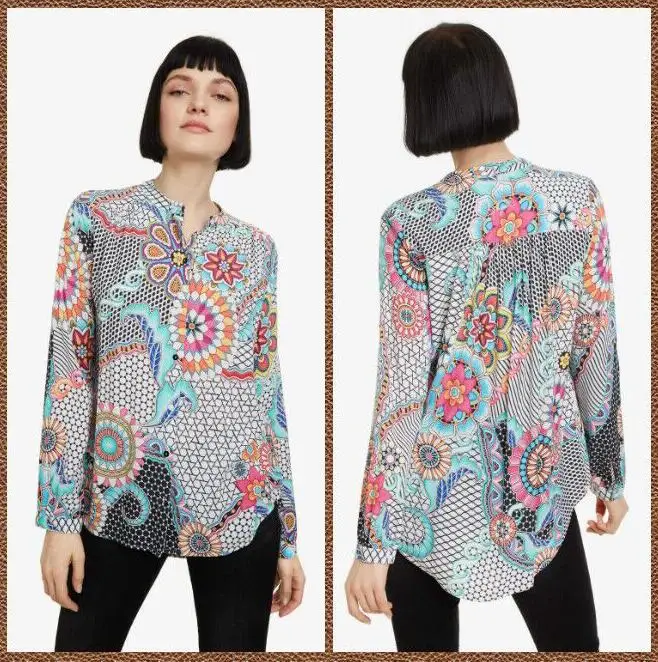 14 XS S M L XL Испанская DEG оригинальная Одиночная шифоновая женская рубашка XS s m - Цвет: 14 XS S M L XL