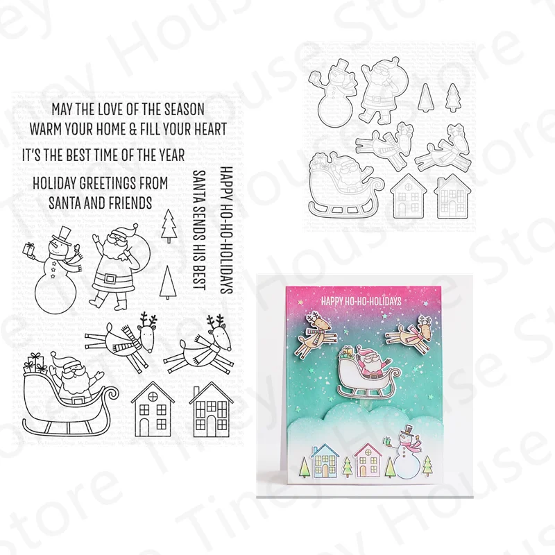 

2021 New Christmas Clear Stamps and Metal Cutting Dies For Diary Craft Making Decoration Festival Greeting Card Scrapbooking
