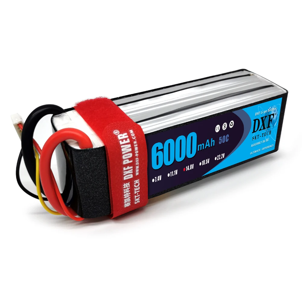 

DXF Lipo Battery 4S 14.8V 6000mah 50C-100C XT60 XT150 Deans XT90 EC5 For Racing FPV Drone Airplanes Car Boats