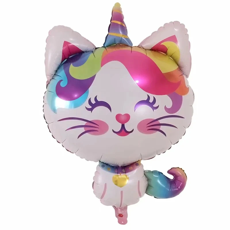 50 шт. большой Rainbow Кот воздушный шарик из фольги в форме мультфильм животных