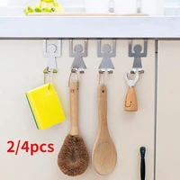 24pcs stainless steel wall door hanger kitchen cabinet pot pan hooks lovers shaped hooks towel hook kichen organizer